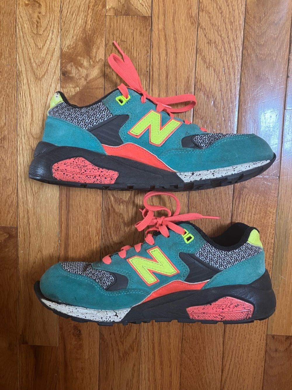 Size 8.5 New Balance Teal & Neon Sneakers